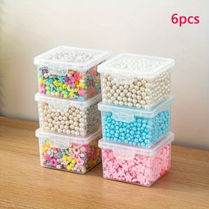 TEMU 6개 투명 크래프트 보관함 세트, 대용량 비즈 정리함 - DIY 주얼리 만들기용 (비즈, 진주, 체인, 팔찌, 귀걸이, 반지 등) - 다목적 홈 액세서리 홀더, 완벽한 크리스마스 또는 새해 선물