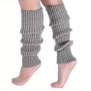 TEMU 여아용 단색 골지 레그 워머, 발레 팬츠 & 스니커즈와 호환 - 사계절용 통기성 손세탁 가능 워머, 편안한 핏의 내구성 있는 커프스, JK/대학생 스타일, 캐주얼웨어 (폴리에스터) - 십대 의류 액세서리, 십대용