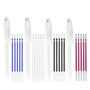 TEMU 22/24개입 지워지는 감열성 패브릭 마커 (블루, 블랙, 레드, 화이트) 멀티컬러 잉크 및 펜 케이스 포함 | 정밀한 패브릭 마킹, 재봉 용품, 패치워크 필수품, 생생한 디자인, 내열성의 튼튼한 초크 펜