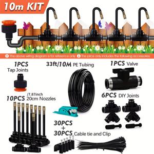 TEMU DIY 자유 구부림 스프레이어 키트 /온/오프 기능 - 헤비듀티 플라스틱 미스트 & 포깅 시스템, 5/8