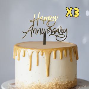 TEMU 3개/6개/9개 우아한 핑크 & 플로럴 기념 케이크 장식, 골드 레터링 - 아크릴 웨딩 & 생일 파티 장식, 하트 컷아웃, 로맨틱 테마, 고품질 소재, 로맨틱 디자인, 특별한 날