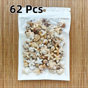 TEMU 휴가 스타일 혼합 거북이, 및 조개 모양 32/62개 세트, 변색 없는 아크릴 소재 양면 비즈, 일상 및 휴가용, 좋은 친구 선물, 주얼리 만들기