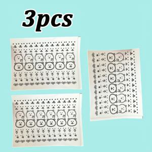 TEMU 노트북, 물병, 범퍼, 휴대폰, 안전모 및 벽 또는 창문 장식에 적합한 곰돌이 테마 스티커 3개 세트 (사용법은 비디오를 참조하세요.)