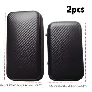TEMU 2개 EVA 하드 쉘 카본파이버 패턴 지퍼백, 휴대용 폰충전기/하드디스크/USB플래시&데이터케이블 수납가방, 다목적수납포장, 이어폰케이스·케이블보관함, 아웃도어여행액세서리 & 홈정리박스