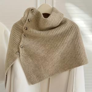 TEMU 멀티용 쇼울, 케이프 & 칼라 - 겨울용 보온 버튼 프론트 넥 워머, 방풍 스카프 & 칼라, 우아한 아웃도어/오피스/캐주얼 웨어, 변환 가능한 신축성