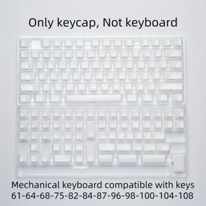 TEMU 투명 키캡 - 듀얼 컬러 주입 성형, 불투명 문자, MDA 높이, 6.25U 61 68 75 84 87 98 99 100 104 108 호환, 향상된 가시성 및 내구성을 위한 디자인, 키보드 액세서리, 모던 에스테틱, 튼튼한 구조