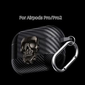 TEMU 3D 해골 디자인, 충격 방지, 낙하 방지, 탄소 섬유 하드 쉘 이어폰 케이스, for Airpods 2세대, 새로운 3세대, 새로운 4세대, Pro2에 적합