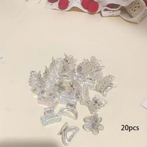 TEMU 20개 새로운 무지개 빛 미니 리본 헤어 클립, 달콤하고 우아한 앞머리와 날리는 머리카락을 위한 하트 클립