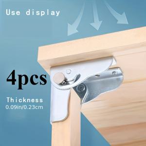 TEMU 4개입 고강도 접이식 힌지 테이블 다리 브래킷 - 90°~0° 조절 가능, 자동 잠금, 튼튼한 금속 구조, 오일 러브드 마감, 공간 절약형 디자인 (소파 & 커피 테이블용), 하드웨어 액세서리와 함께 간편한 설치, 접이식 테이블 다리