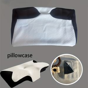 TEMU 가을 경추 베개 커버 1세트 | 특별한 나비 모양, 분해 및 세척 용이, 무자극, 무취, 노인 및 임산부에게 적합, 할로윈 가족 선물, 회색 폴리에스터 커버.|베개커버