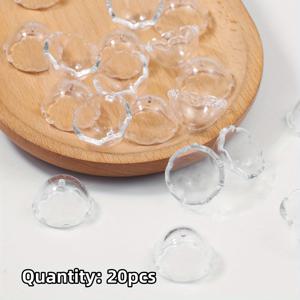 TEMU 20/40/60개 투명 반원형 직구멍 해파리 비즈, 레이스 홀로우 고품질 아크릴 루즈 비즈, DIY 팔찌 목걸이 귀걸이 바람종 펜던트 공예 액세서리 제작에 적합, 해파리 비즈, 키링 재료, 비즈 액세서리, 비즈 재료, 대형 구멍 비즈 참, 팔찌, 목걸이, 보석 만들기 용품