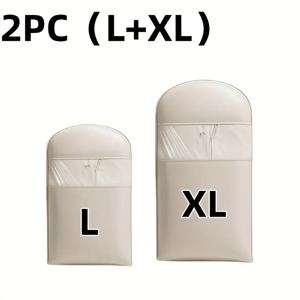 TEMU 2개 다운 재킷 압축 먼지 커버 옷장 옷 먼지 가방, 새로운 투명 창문 걸이 가방 자동 압축 지퍼 - 40% 압축, 침실, 집, 기숙사에 적합, 다운 재킷, 정장, 셔츠 및 기타 의류 보관 가능