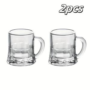 TEMU 2/4/6/8/12/16/24개 미니 맥주잔 핸들 포함 - 투명 유리 위스키, 테킬라 & 보드카 - 결혼식, 생일, 선물용 다용도 유리잔 - 손세척 전용 (식기세척기 사용 금지)