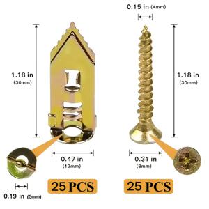 TEMU 50개 자체 드릴링 드라이월 앵커 키트, 나사 포함, 12x30mm, 25개 금속 자체 드릴링 앵커 및 25개 나사 세트, 드릴링 필요 없음, TV, 선반, 캐비닛, 드라이월/플라스터보드/석고 보드 앵커, 나사, 드라이월 나사, 모든 종류의 벽용 앵커, 플라스틱 벽 앵커 모든 사이즈, 벽 너트 및 나사, 드라이월 플러그 및 나사, 드라이월 플러그