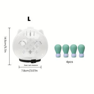 TEMU 고양이 그루밍 세트: 통기성 안티바이트 마우스 커버 캡 & 4개의 안티스크래치 발톱; 조절 가능한 투명 우주비행사 헬멧 및 애완동물 발 커버, 목욕, 발톱 깎기, 수의사 방문에 적합 - 안전한 펫 제품, 가벼운 디자인, 편안함