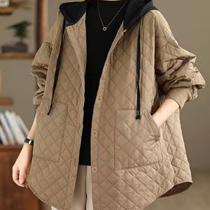 TEMU 후드 퀼팅 패턴 재킷