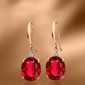 TEMU 2개 여성용 트렌디한 새로운 레드 합성 지르코니아 귀걸이, 결혼식 신부 들러리 선물로 완벽, 일상적인 여름 해변 휴가에 적합.