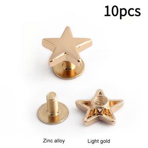 TEMU 10개 아연 합금 별모양 리벳 - 헤비듀티 펑크 스타일 금속 별, 나사발 & 도금 프레임, DIY 가죽 공예, 벨트 버클, 신발/모자 장식, 지갑 액세서리용 (리벳 못 호환)
