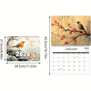 TEMU 2026년 우아한 플로럴 플래너 (월, 주간 레이아웃) - 두꺼운 A4 스프링 제본 캘린더, 노트 섹션, 튼튼한 커버 & 생생한 꽃 디자인, 가정 또는 사무실 사용에 적합 - 식물 애호가를 위한 완벽한 선물 (1월~12월)