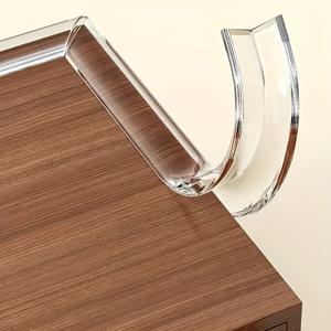 TEMU 201.17 Cm 투명 PVC 코너 보호대 (접착제 미리 부착), 두꺼운 부드러운 모서리, 캐비닛, 테이블, 서랍에 적합, 부드러운 표면과 간편한 설치로 주방 안전 보장.