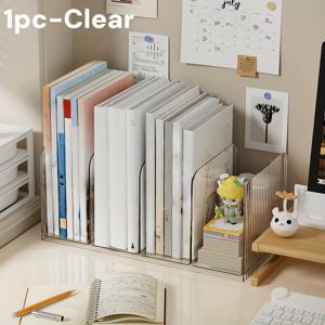 TEMU 1개 투명 플라스틱 데스크탑 책장 - 4단 소형 테이블탑 선반 정리대, 가정, 사무실, 학교용 - 잡지, 책, 메모장 보관용 투명 플라스틱 선반 - 공간절약형 책상 선반|책꽂이