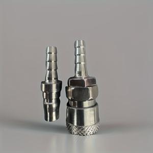 TEMU 남녀공용 헤비듀티 금속 퀵릴리스 커넥터 세트 - 8mm 호스 플러그 커넥터, /EU 나사식 피팅, 유압 및 공압 시스템용 (전원 불필요)