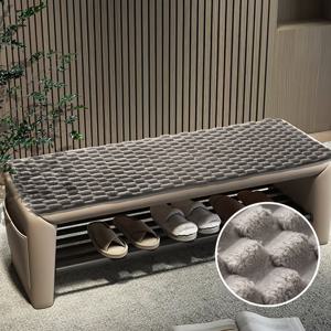 TEMU 1개 | 라이트 럭셔리 & 모던 스타일 가을 홈 데코 쿠션, 현관 좌석 패드용 신발 벤치 매트, 긴 스툴 커버, 창가 디스플레이 스탠드 플러시 패딩 테이블 캐비닛 카운터탑 소프트 그레이 또는 블랙 폴리에스터 패브릭|소파패드