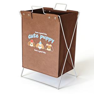 TEMU 1개 빈티지 접이식 세탁 바구니 - 귀여운 만화 강아지 디자인, 가볍고 튼튼한 원단, 대용량 직사각형 수납함, 욕실 & 침실용, 공간 절약형 홈 오거나이저, 크리스마스 선물, 세탁실 액세서리, 튼튼한 손잡이 기능, 세탁 바구니, 더러운 옷을 위한 세탁 바구니|빨래바구니