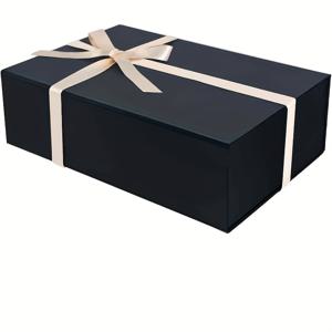 TEMU 큰 검정색 선물 상자 (자석 뚜껑 & 리본 포함) - 우아한 접이식 웨딩, 생일, 크리스마스, 어버이날, 신부 들러리 프로포즈 상자 - 튼튼한 종이 구조, 선물용 선물 상자, 웨딩 선물, 장식용 리본
