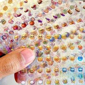 TEMU 600개 고품질 푸드 시리즈 다이컷 스티커, 양면 투명 홀로그래픽 스타 스크랩북 장식 스티커