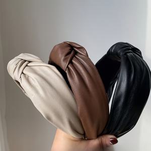 TEMU 3개 세트 우아한 매듭 헤어밴드 - 단색 헤어 밴드 (블랙, 브라운, 베이지) - 레트로 헤어 액세서리, 땋은 머리, 포니테일, 번 헤어 스타일링 - 웨딩 및 일상용 다용도 얼굴 프레임 헤어 랩