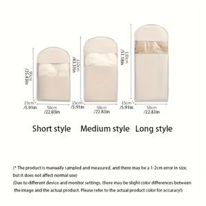 TEMU 3사이즈 베이지 압축 보관함 (90/110/130cm) - 다운 코트 & 겨울 옷장용 헤비듀티 진공 밀봉, 40% 공간 절약 지퍼형 걸이형 의류, 내구성 있는 옷장 정리용, 휴일 선물로 이상적