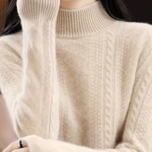 TEMU 여성용 우아한 하프터틀넥 스웨터 - 두꺼운 겨울 코트 느낌의 긴팔 블라우스, 부드러운 그레이 베이지 톤, 가을 & 겨울용 기계 세탁 가능한 레이어드 스웨터, 다용도 오피스에서 캐주얼 웨어 (드라이클리닝 금지)