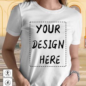 TEMU 맞춤 제작 여성 캐주얼 반팔 티셔츠 - 블랙 & 화이트 그래픽 프린트, 중간 신축성, 세탁기 사용 가능, 레귤러 핏 (결혼식, 파티, 팀 유니폼 & 기업 행사용), 개인 맞춤 이벤트 의류, 심플 디자인, 맞춤 티셔츠, 파티