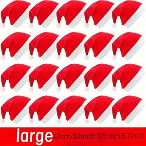 TEMU 20개 크리스마스 모자 세트 - 성인용 빨간색 산타 모자, 파티 장식 및 휴일 선물, 축제 행사용 부직포 원단 장식품, 크리스마스 장식, 크리스마스, 새해, , 파티 행사에 최고