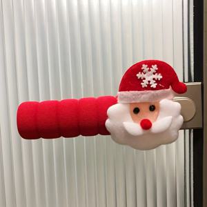 TEMU E/2--1 도어 핸들 커버 - 헤비듀티 PC 매트 메탈릭 고무 범퍼, 레드/화이트 스마일링 페이스 플레이트, 도어 보호용, 간편한 스냅온 설치 (공구 불필요) - 크리스마스 장식, 도어 잠금 장치 및 힌지와 호환 가능|방문손잡이