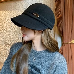 TEMU 1개 여성용 빈티지 트위드 승마 모자, 겨울 야외 활동용, 마스크 호환 가능, 가벼운 핏 트위드 캡