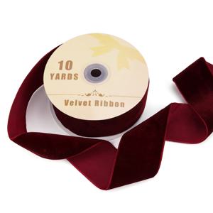 TEMU 1롤 (10야드) 럭셔리 단면 리얼 벨벳 리본 - 진한 버건디 레드 & 크리미 옐로우, 선물 포장, 웨딩 보우, 크리스마스 장식용 - DIY 공예, 헤어 보우, 새해 포장용 부드러운 패브릭 리본 (무봉제, 접착제 없음)