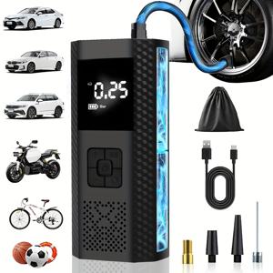 TEMU 수이투 이동식 무선 타이어 공기 주입기 & 고속 충전 휴대용 에어 컴프레서 - 자동차, 타이어, 공용 공기 펌프 - 타이어 공기압 게이지 시스템