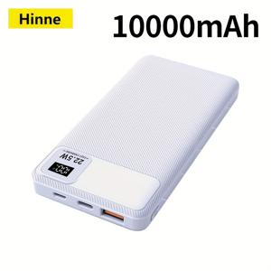 TEMU Hinne 10000/ 대용량 고속 충전 보조 배터리 (LED 디스플레이, USB-C 충전, 휴대용 디자인), 야외 비상용, 비상 전원 공급 장치, 세련된 보조 배터리, 내구성 좋은 보조 배터리|보조배터리