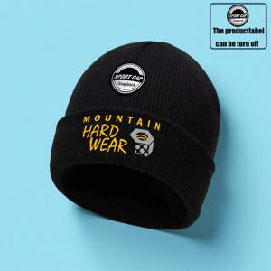 TEMU 겨울용 따뜻한 니트 모자 - 마운틴 하드웨어 로고 & 기어 그래픽, 고탄력 내구성 아웃도어 비니, 하이킹, 캠핑, 추운 날씨용 - 가볍고 따뜻함 (세탁기 사용 가능, 가을/겨울) - 호환 가능|등산모자