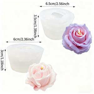 TEMU 2개 로맨틱 3D 장미 실리콘 양초 몰드 - 재사용 가능한 고품질 꽃 모양 몰드 (양초 제작, 비누 제작, 레진 공예용) - 발렌타인데이 & 어버이날 선물, 홈 웨딩 장식, 섬세한 꽃잎 디자인, 부드러운 질감