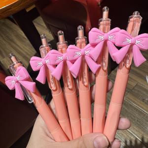 TEMU 12개 핑크 리본 볼펜 세트, PVC 소프트 고무 및 푸시 메커니즘 특징, 사무용품, 학용품, 스타일리시 펜, 귀여운 펜, 내구성 좋은 펜, 부드러운 필기감, 리트랙터블 펜, 가는 팁 펜, 문구 애호가, 볼펜 고급, 만년필, 네임펜, 미니볼펜, 귀여운 볼펜, 특이한 볼펜