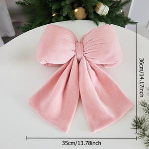 TEMU 1개 크리스마스 핑크 대형 리본, 차량, 문, 집 장식용 플록 리본 – 크리스마스, 새해, 생일, 휴일 파티 장식용 대형 핑크 리본 – 내구성 있는 휴일 디자인, 쇼핑몰 창문 장식용 장식 리본 매달기 오너먼트, 계절 장식,축제 장식,클래식 장식,전통 활,벨벳 소재,고품질 원단,장식용 액세서리,소매용 디스플레이,파티 주최자