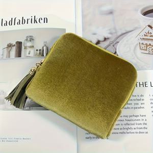 TEMU 지퍼 잠금식 빈티지 주얼리 정리 가방 - 귀걸이, 반지, 목걸이를 위한 다중 수납 공간 여행용 케이스 - 여성 및 남성을 위한 우아한 주얼리 보관 파우치, 크리스마스 선물, 생일 선물 - /레드 색상으로 제공 - 튼튼한 패브릭 구조|파우치|남자목걸이|링귀걸이