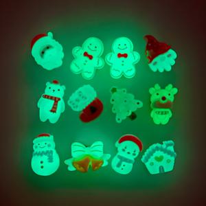 TEMU 12개 야광 크리스마스 신발 액세서리 - 눈사람, 사슴, 산타 모자, 사탕 캔이 있는 자체 발광 슬리퍼 & 샌들 - 배터리 불필요, 간편한 설치로 파티 장식