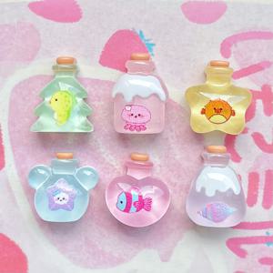 TEMU 20개 미니 드리프트 병 레진 참 펜던트 - 투명 소원병 캡슐 및 미니어처 플로트 장치, DIY 공예, 헤어클립, 폰케이스 & 키체인 액세서리용 (해양 테마 레진 조개, 물고기, )