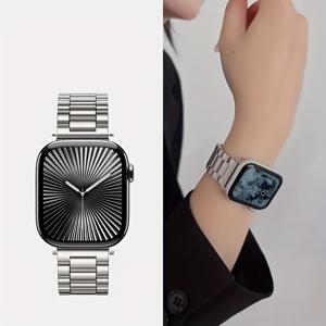 TEMU 애플워치 울트라 2/1/SE 6/5/4, 시리즈 10/9/8/7 스마트밴드 호환 - 톤 스테인리스 스트랩 - 아이워치 49mm/44mm/42mm/40mm/46mm/38mm 호환 - 편안한 애플워치 액세서리