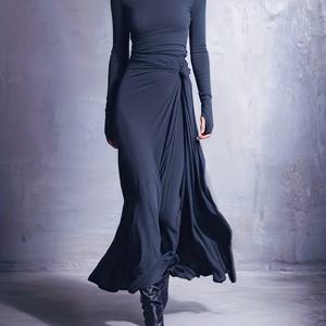 TEMU 여성용 우아한 블루 롱 드레스 - A라인 포멀 파티 웨딩 게스트 드레스, 시크한 오피스룩부터 이브닝 가운까지, 특별한 날을 위한 신축성 없는 원단, 여성용 올 시즌 포멀 복장, 웨딩 게스트 드레스, ZLLZ 여성 의류