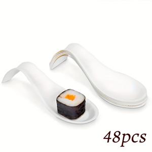 TEMU 24/48개 미니 접시, 디저트 및 서빙 접시 - 아시안 스푼 세트, 소형 케이터링 디저트 시음 컵, 스타일리시 웨어,경량 플레이트,에피타이저웨어 세트,파티 호스트